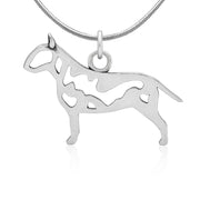 Bull Terrier Necklace Body Design in Sterling Silver on Snake Chain.