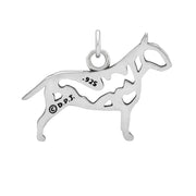 Bull Terrier Pendant Body Design in Sterling Silver Back Side View.