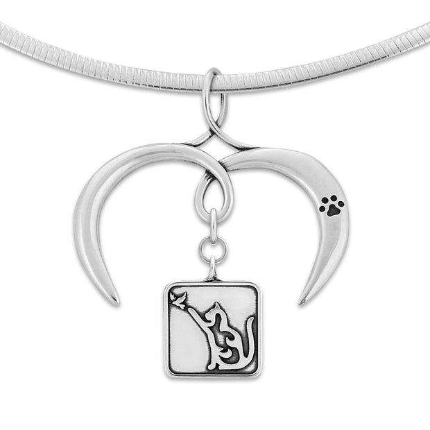 Sterling Silver Cat Heart Jewelry
