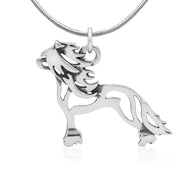 Chinese Crested Necklace Body Design in Sterling Silver on Snake Chain.