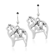 Chow Chow Earrings Body Design in Sterling Silver in French Hook.