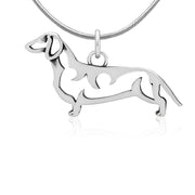 Dachshund Necklace Body Design in Sterling Silver on Snake Chain.
