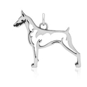 Doberman Pinscher Pendant Body Design in Sterling Silver.