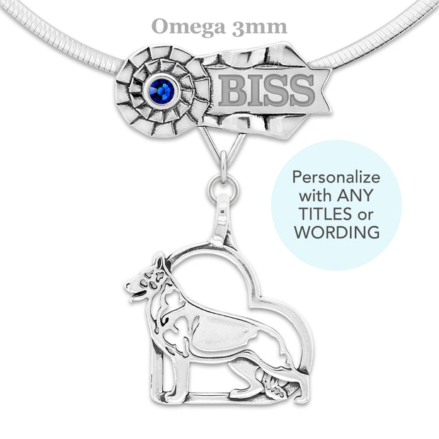 Personalized Best In Show German Shepherd Dog Necklace, MBIS Jewelry