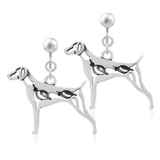 German Shorthaired Pointer Clip-On Earrings Body Design in Sterling Silver.