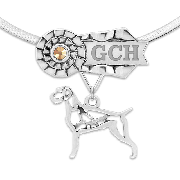 Personalized Grand Champion German Wirehaired Pointer Necklace, DC Jewelry