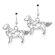 Golden Retriever Earrings Body Design in Sterling Silver in French Hook.