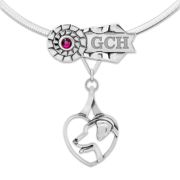 Personalized Labrador Retriever MBIS Necklace, Custom GCH Jewelry