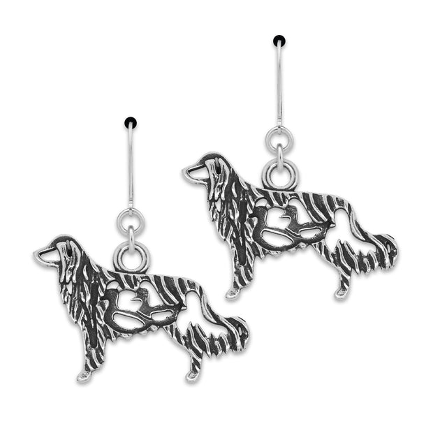 Nederlandse Kooikerhondje Earrings Body Design in Sterling Silver in Leverback.