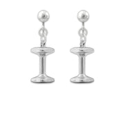 Dumbbell Earrings In Sterling Silver