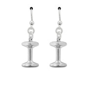 Dumbbell Earrings In Sterling Silver