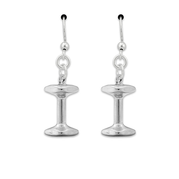 Dumbbell Earrings In Sterling Silver