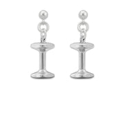 Dumbbell Earrings In Sterling Silver