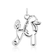 Poodle Pendant Body Design in Sterling Silver Back Side View.
