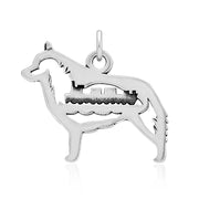 Schipperke Pendant Body Design with Barge in Sterling Silver.