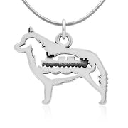 Schipperke Necklace Body Design with Barge in Sterling Silver on Snake Chain.