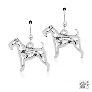 Sterling silver french hook Airedale Terrier earrings body design, Best Airedale Terrier gift ideas