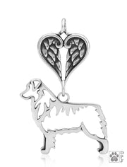 Australian Shepherd Angel Pendant, Custom Memorial Keepsake