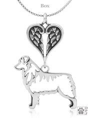 Australian Shepherd Angel Pendant, Custom Memorial Keepsake