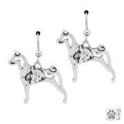 Basenji earrings in sterling silver on french hooks, Best Basenji gift ideas