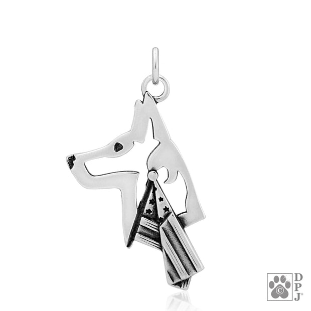 Belgian Malinois Necklace Jewelry in Sterling Silver