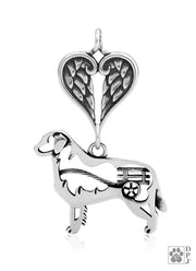 Bernese Mountain Dog Angel Pendant, Sterling Silver Custom Memorial Gift