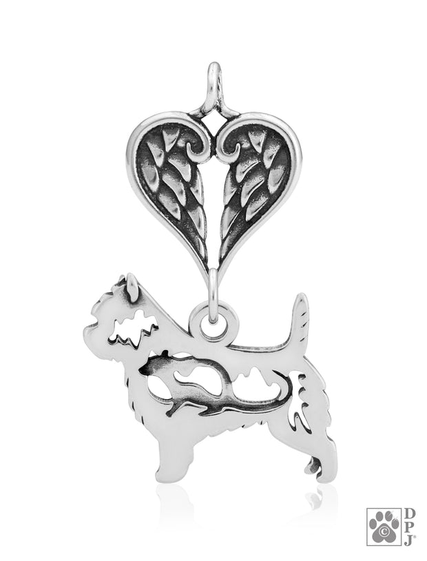 Cairn Terrier Angel Pendant, Sterling Silver Custom Memorial Keepsakes