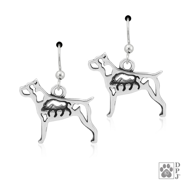 Cane Corso earrings with cropped ears on french hooks, Best Cane Corso gift ideas