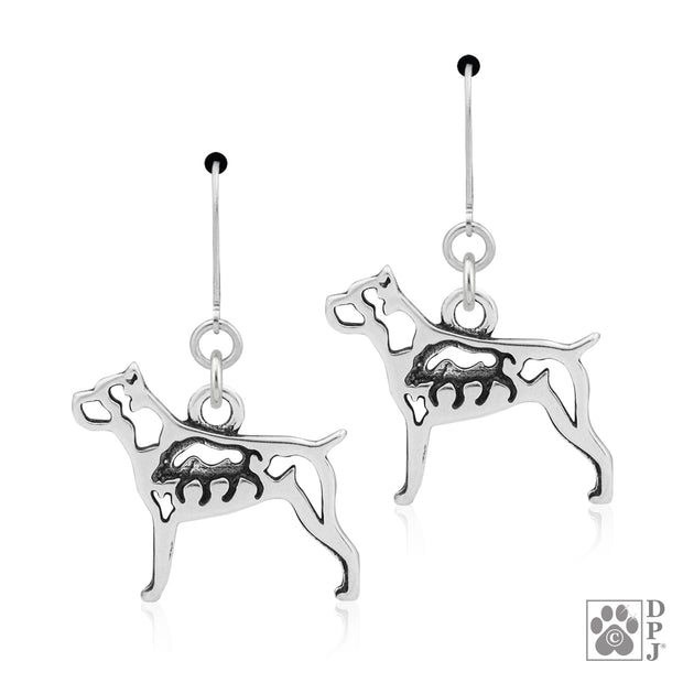 Cane Corso earrings with cropped ears on leverbacks, Top rated Cane Corso gifts