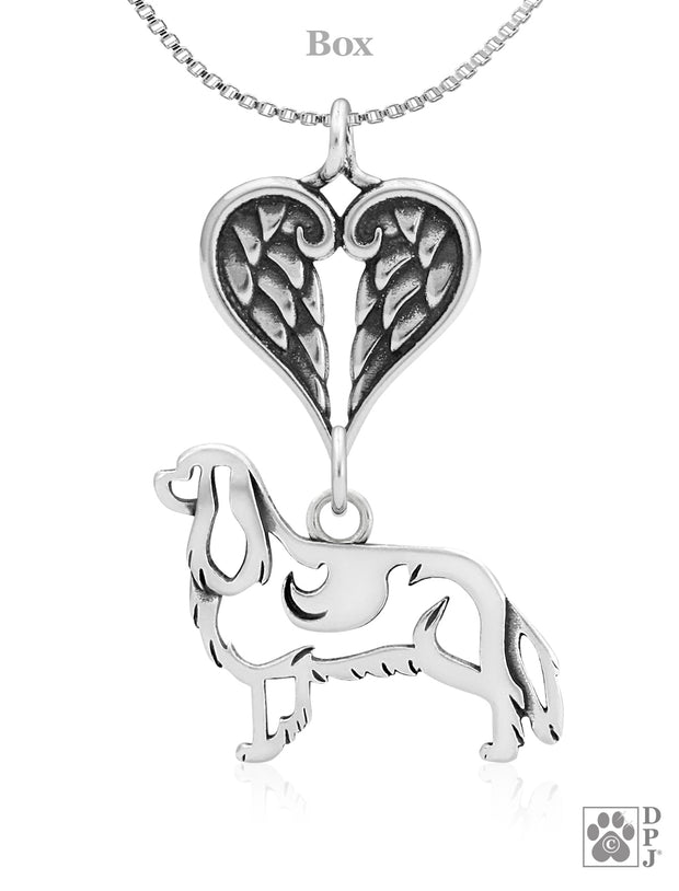 Cavalier King Charles Spaniel Angel Pendant, Tribute Jewelry