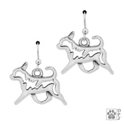 Chihuahua earrings in sterling silver on french hooks, Best Chihuahua gift ideas
