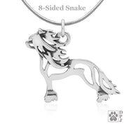Chinese Crested Necklace Jewelry in Sterling Silver, Hairless