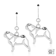 Pug earrings in sterling silver on leverbacks, Top rated Pug gifts