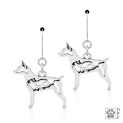 Rat Terrier Earrings in Sterling Silver