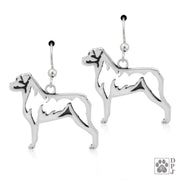 Rottweiler earrings in sterling silver on french hooks, Best Rottweiler gift ideas