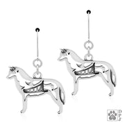 Siberian Husky earrings in sterling silver on leverbacks, Top rated Siberian husky gifts