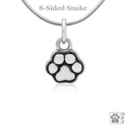 Tiny paw print necklace pendant, kitten paw necklace jewelry gifts