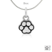 Tiny paw print necklace pendant, Cat paw necklace jewelry in sterling silver
