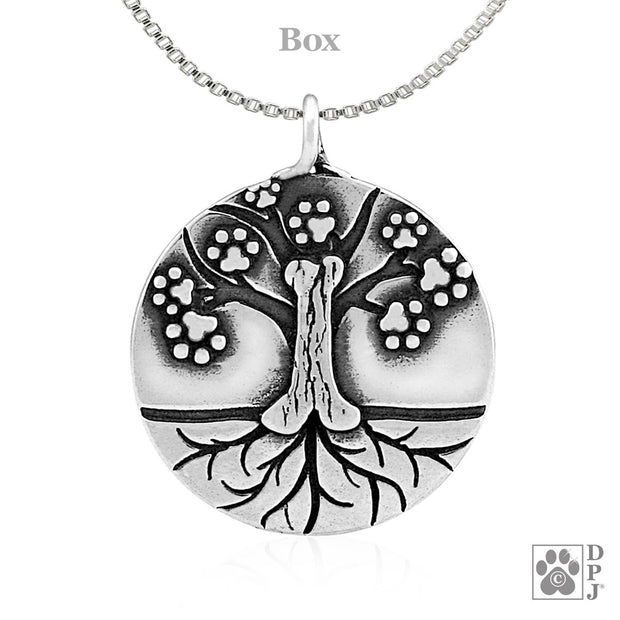 Personalized Dog Memorial Gift, Sterling Silver Tree of Life Pendant