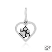 Paw print and heart necklace jewelry, Paw print gifts for dog moms and cat moms