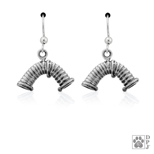 Tunnel earrings on french hooks in sterling silver, Agility jewelry