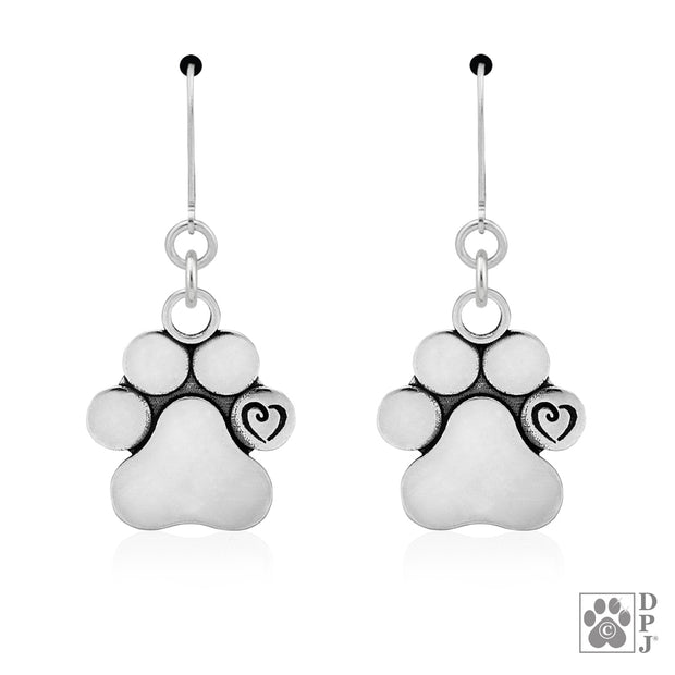 Personalized Paw Print Earrings, Unconditional Love