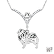 VIP Keeshond CZ Necklace, Body
