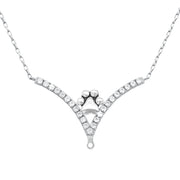 Sterling Silver CZ VIP Necklace