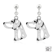 Sterling silver Weimaraner clip on earrings head study, Weimaraner products