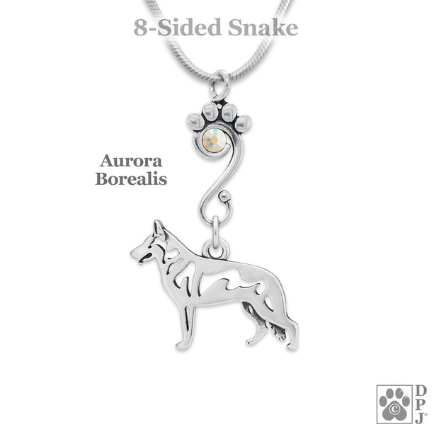 Crystal German Shepherd Necklace, Body