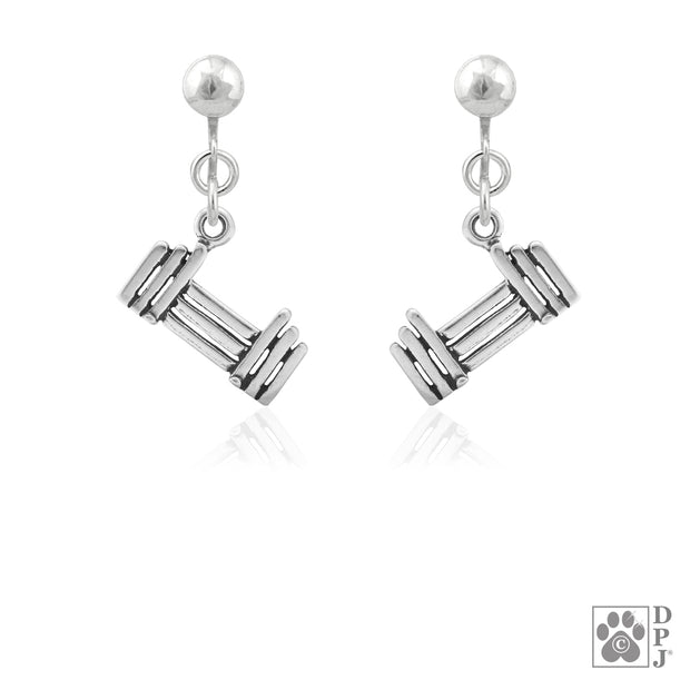 Wing jump earrings on clip-ons in sterling silver, Agility jewelry