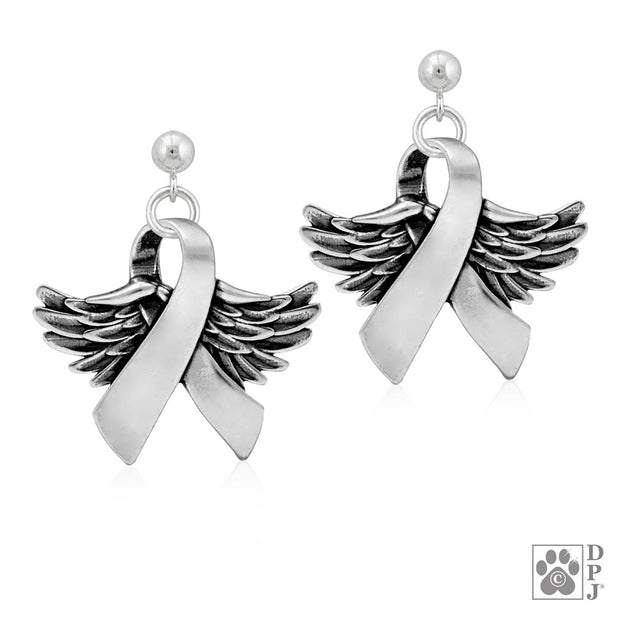 Angel Wing Earrings, Sterling Silver Wings Of Hope Earrings