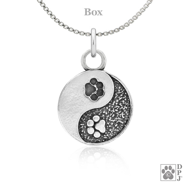 Personalized  Yin and Yang Necklace, Paw Pendant