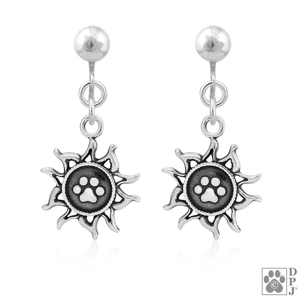 Sun and Paw Earrings, You Light Up My Life Earrings